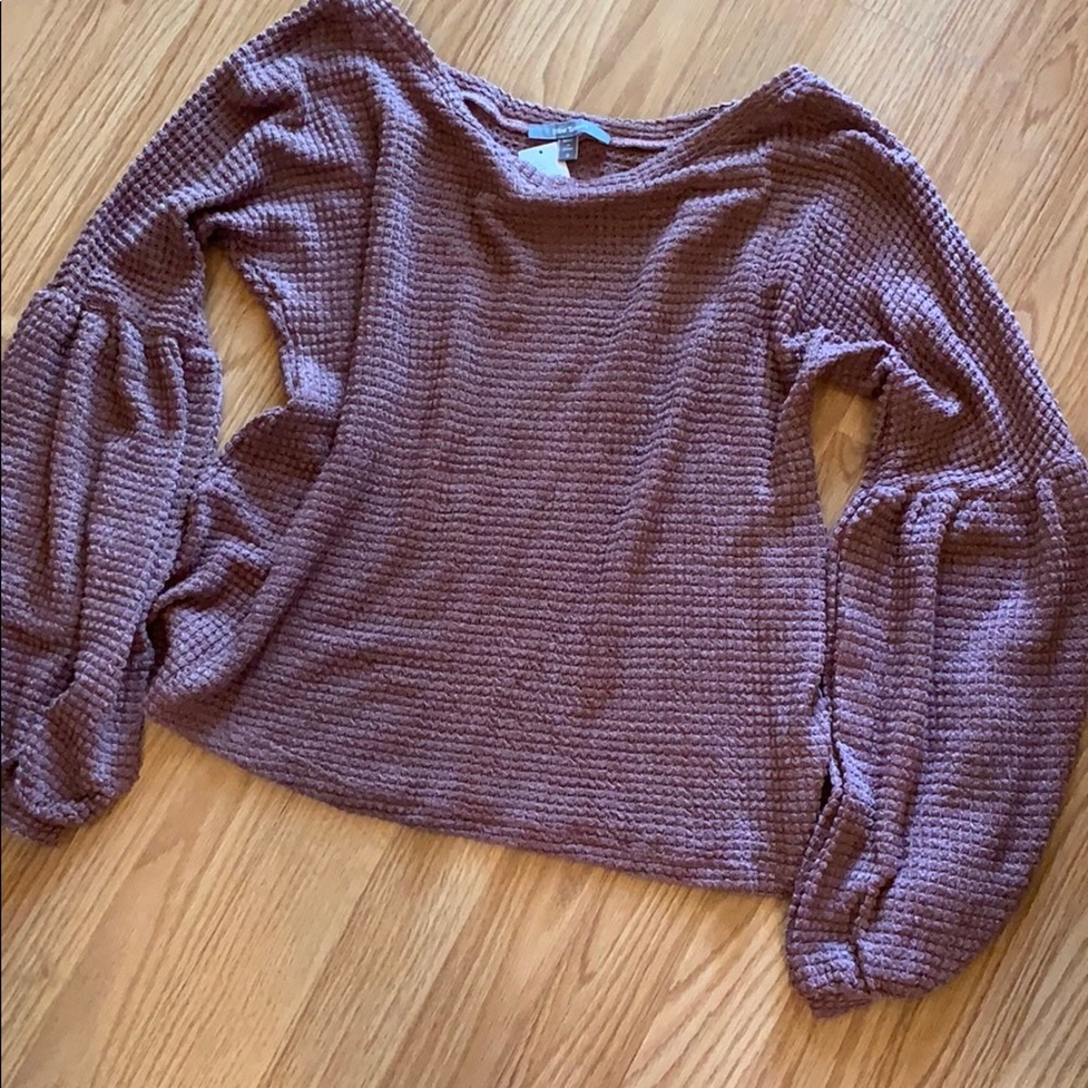 Anthro Mauve Balloon Sleeve Sweater